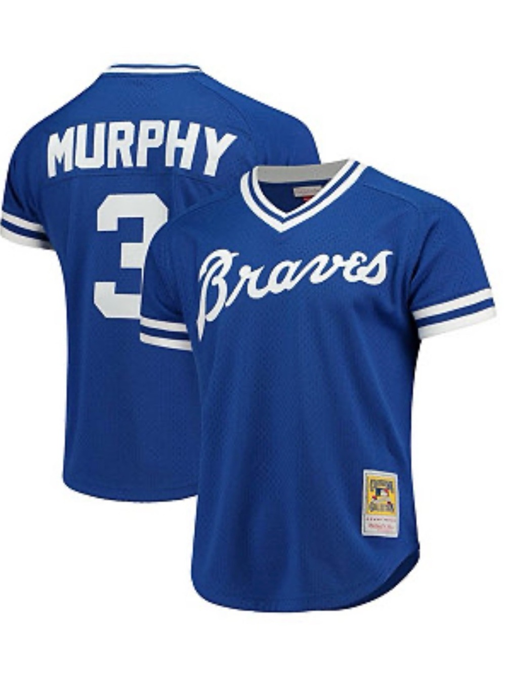 Braves V-Neck Jersey Shirt in Royal Blue